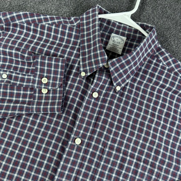 Brooks Brothers Other - Brooks Brothers Button Down Mens XL Extra Large Blue Burgundy Plaid Regent Shirt